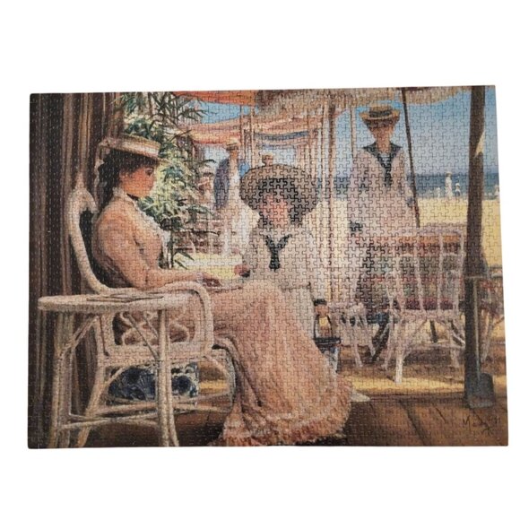 Vintage 1500 Piece Past Impressions Intimate Moment Beach Scene Jigsaw Puzzle - Picture 2 of 12